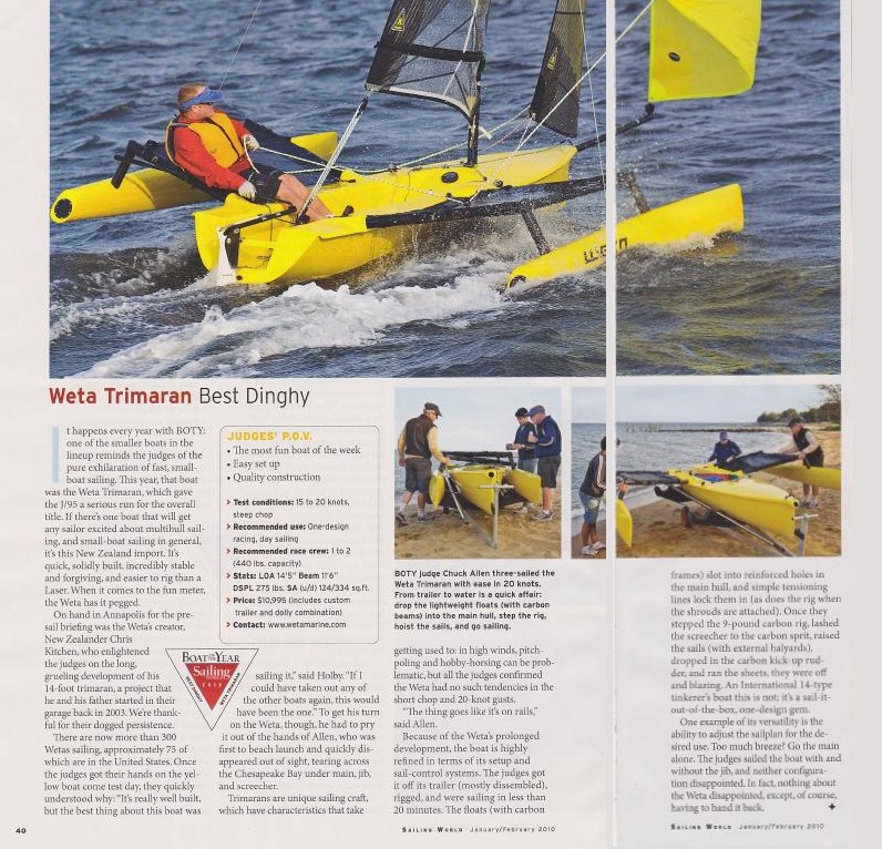 Sailing World Weta Trimaran Best Dinghy